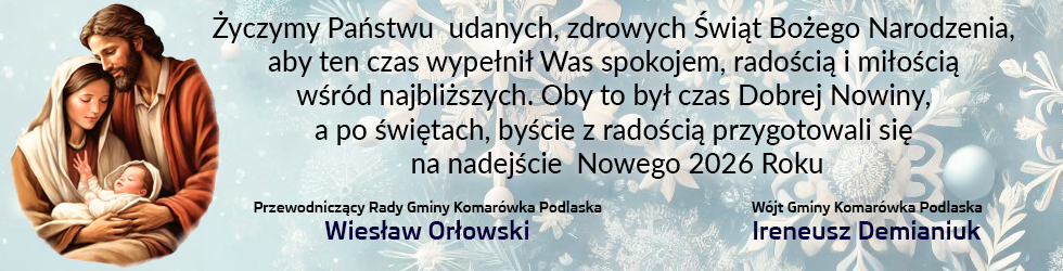 Życzenia bożonarodzeniowe Gmina Komarówka Podlaska